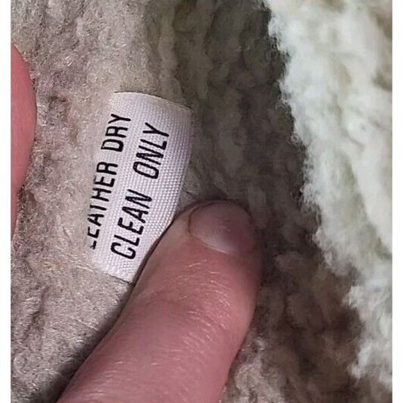 Vtg Distressed Grunge David James Vest Jacket 42 R Grey Leather Sherpa USA Men - Picture 11 of 12